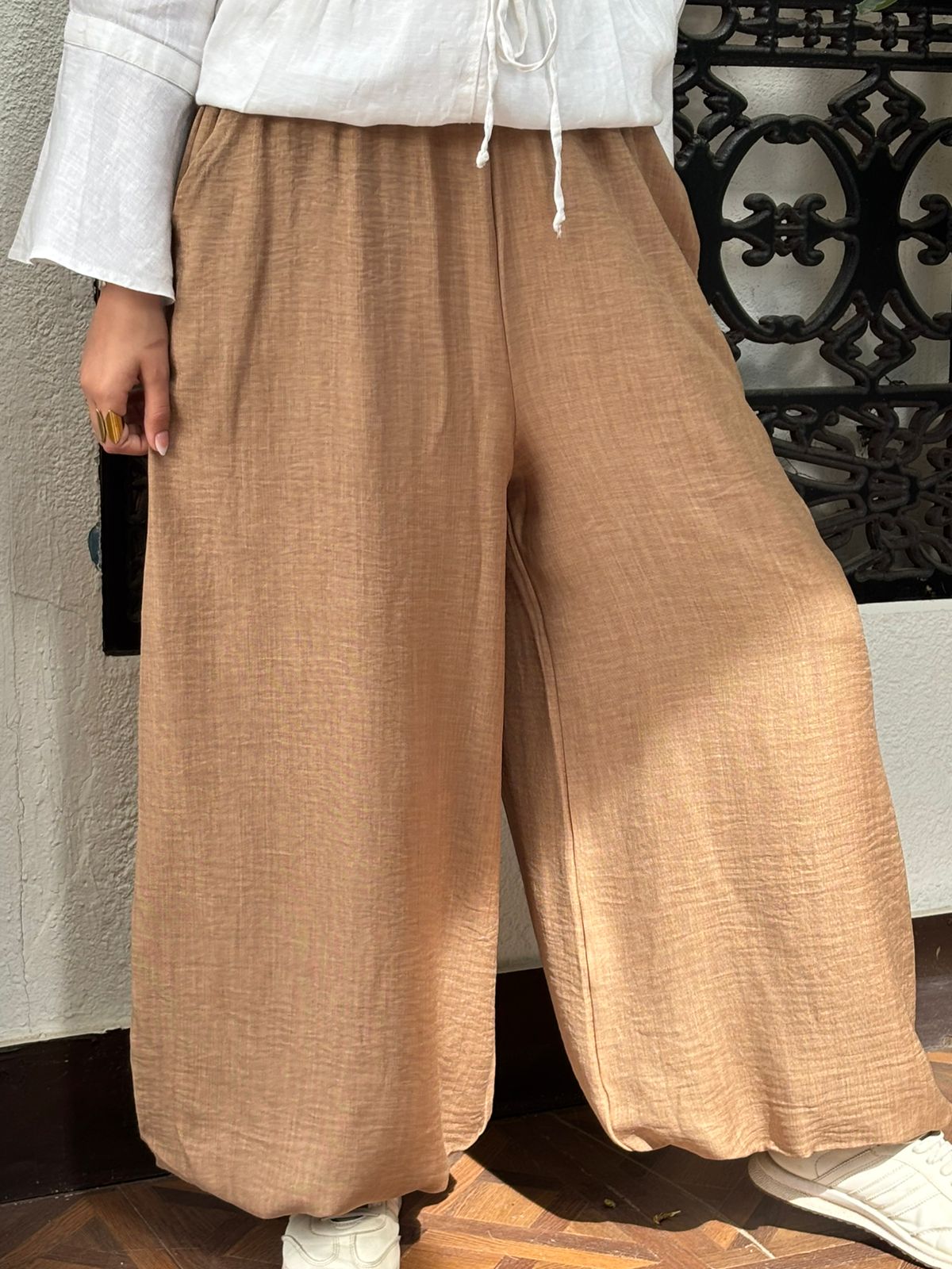 Ballon Linen Pant - Beige