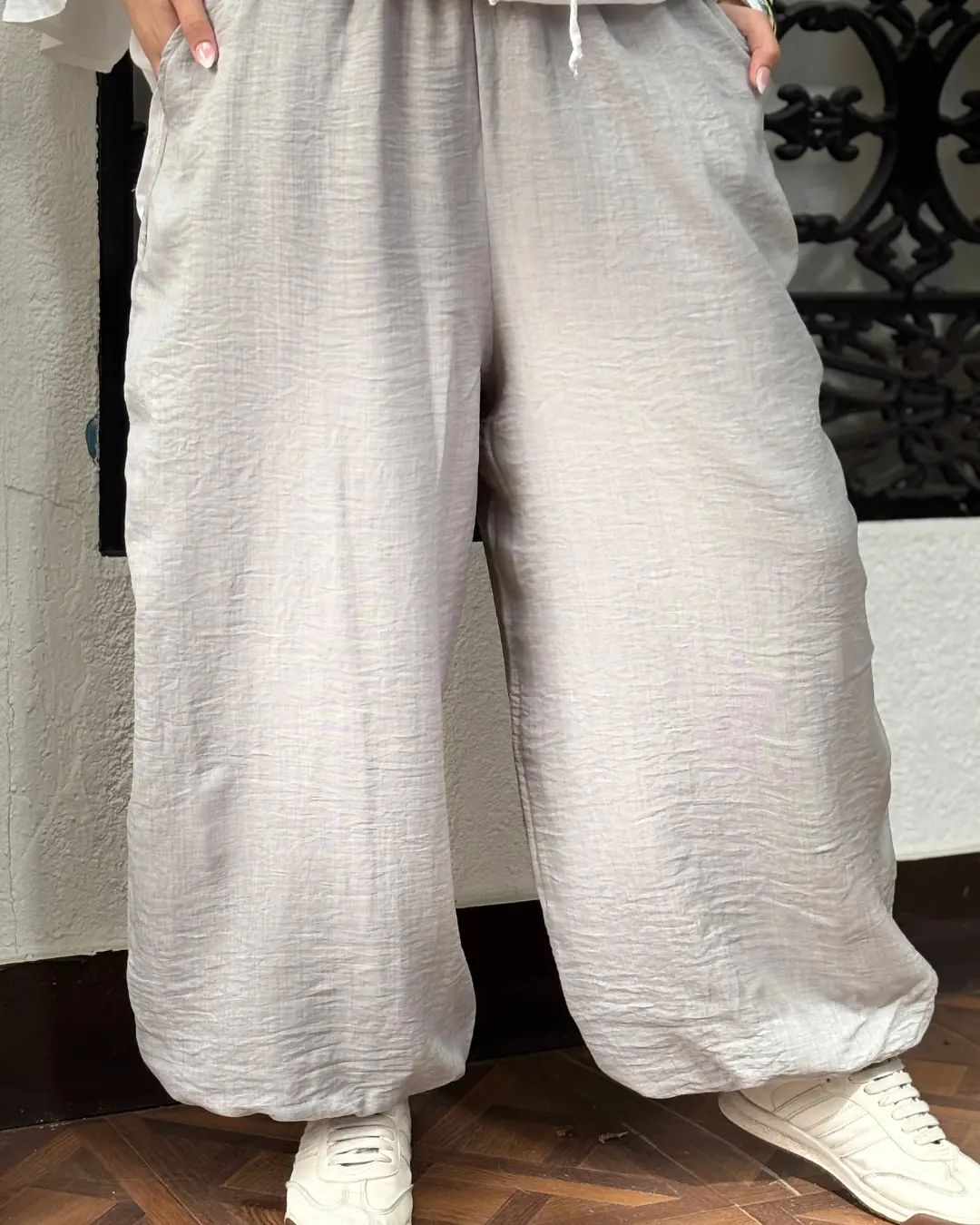 Ballon Linen Pant - Grey