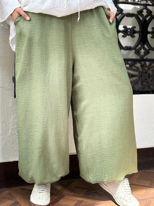 Ballon Linen Pant - Olive